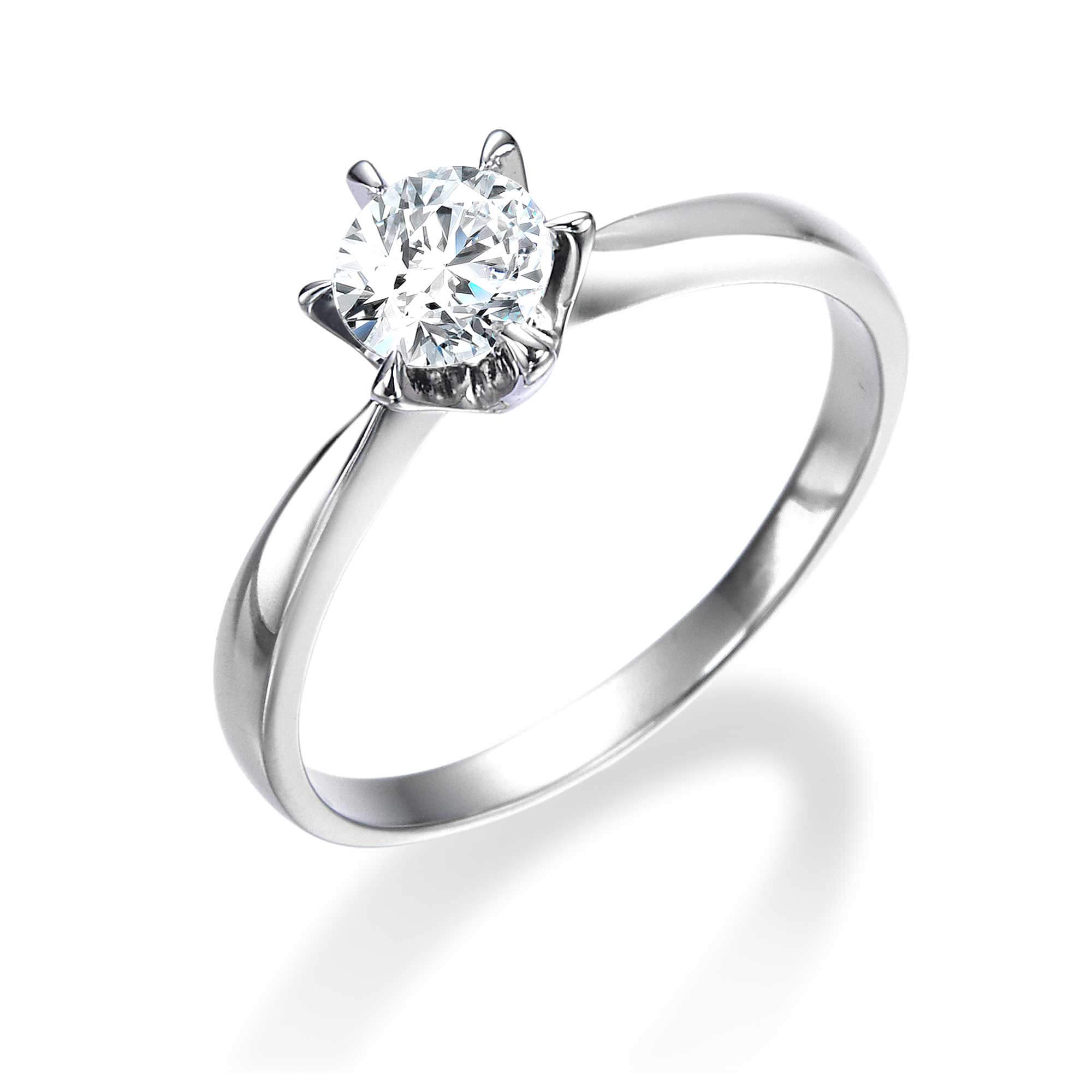6本爪クラシカルラウンドダイヤモンドリング | 結婚指輪・婚約指輪のQDM
