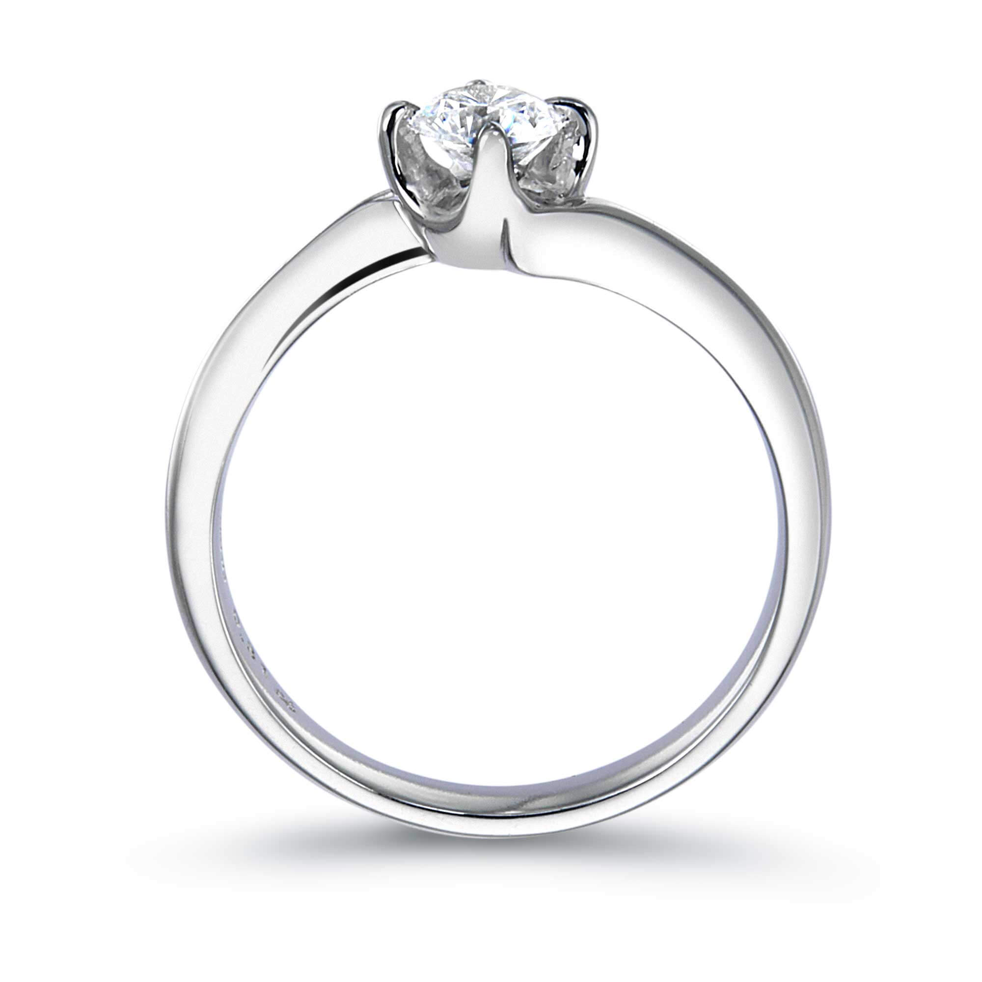 4本爪ウェーブラインラウンドダイヤモンドリング 結婚指輪 婚約指輪のqdm